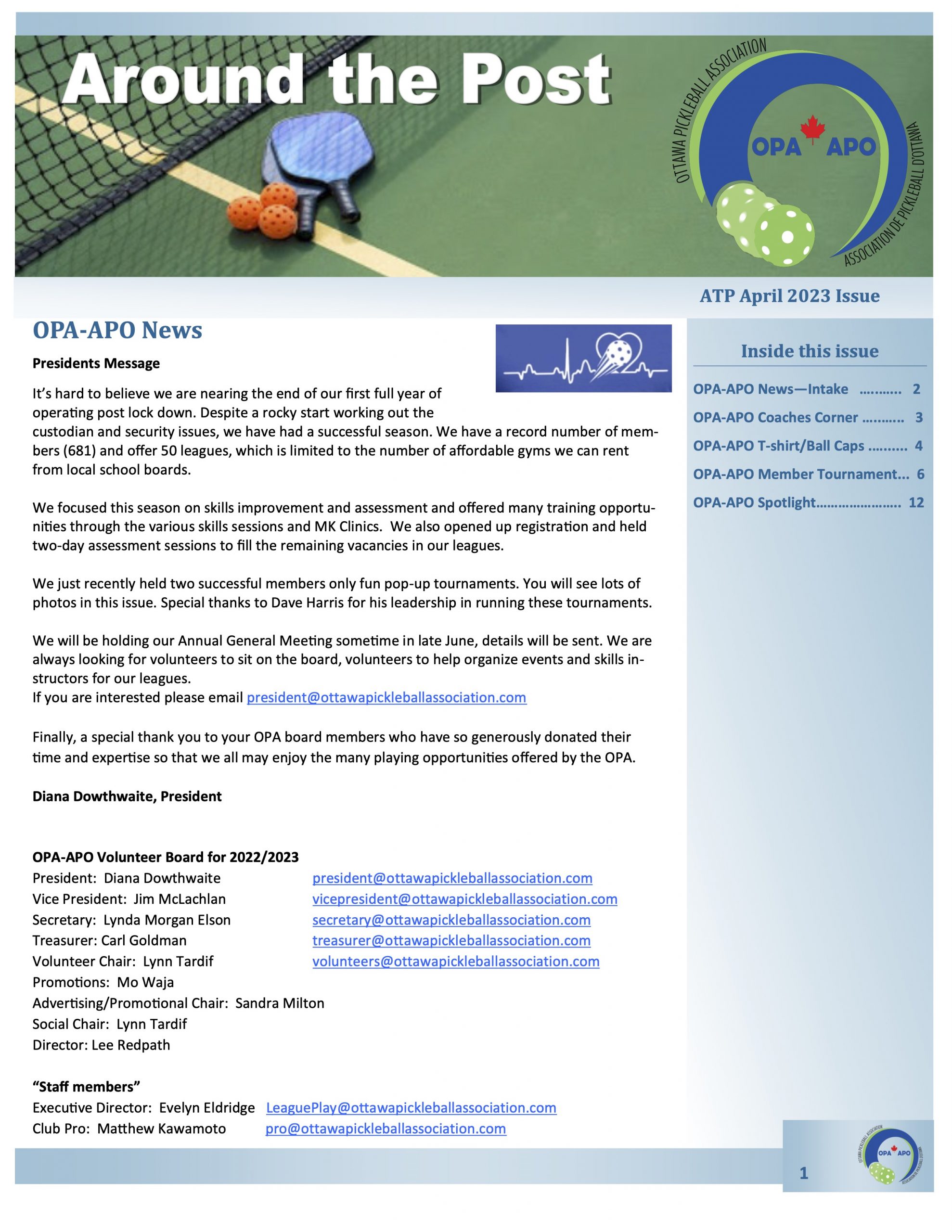 Ottawa Pickleball Association Association de Pickleball d'Ottawa